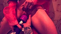 hot tatuada bia roman's ass plugged for outdoor cum 😍