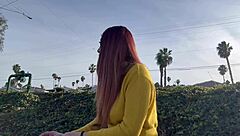 i love artemisia's long hair fetish outdoor public smoke tease