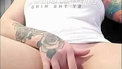 Ruiva Rubs Huge Clit Till She Squirts Watching Porn!