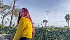 i love artemisia's long hair fetish outdoor public smoke tease