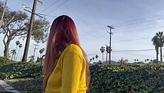 i love artemisia's long hair fetish outdoor public smoke tease