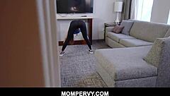 hot brunette big ass yoga milf takes cock doggystyle pov