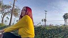 i love artemisia's long hair fetish outdoor public smoke tease