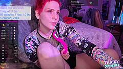Red Haired Nympho Milf Fingers Pussy Vibrator Orgasm on Cam
