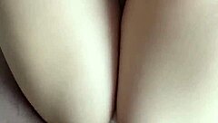 Thick curvy babe in lingerie creampied doggystyle hotel view