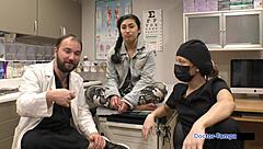 Dr tampa interrogates curly latina nurse jasmine rose with toys and slaps in hospital