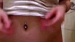 hey stepdaughter sends video showing big white tits playing wet naked in bathroom