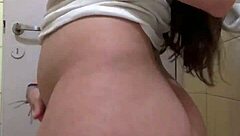 hey stepdaughter sends video showing big white tits playing wet naked in bathroom