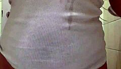 hey stepdaughter sends video showing big white tits playing wet naked in bathroom