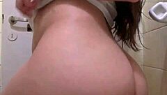 hey stepdaughter sends video showing big white tits playing wet naked in bathroom