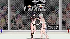 natasha battles sayuri in fierce princess ring catfight