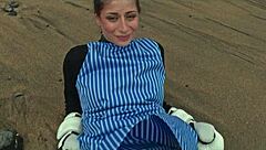 Silvia Soprano roughed up on Norway beach kinky