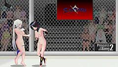 natasha battles sayuri in fierce princess ring catfight