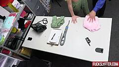 bikini thief model caught fucked by security guard deepthroat office