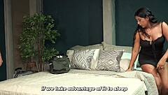 Young guy beds muscular latina stepmom in hotel room shaking big ass wildly