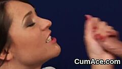 naughty idol takes massive facial cumshot swallowing every drop