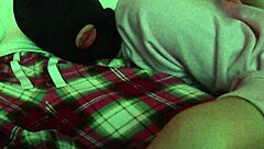 Married beauty hides face for secret sloppy blowjob thrill