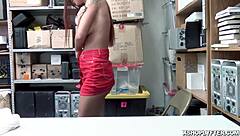 shaved pussy teen redhead rammed hard office doggystyle
