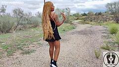 ebony big ass tits flash upskirt in sneakers