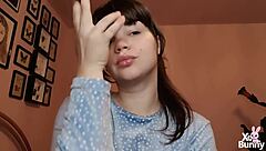 big lipgloss lips smoking close up tease