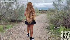 ebony big ass tits flash upskirt in sneakers