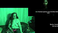 Glasses BBW Brunette's Big Natural Tits Bounce Naked At Lake House