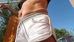 hot mom flashes pierced pussy huge nipples outdoors