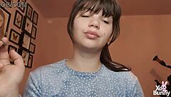 big lipgloss lips smoking close up tease