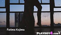 fatima kojima strips naked showing small tits latina body