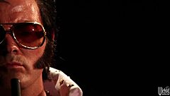 blonde spits in wild elvis parody mmf threesome frenzy