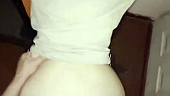 real homemade couple bends over for raw doggystyle creampie