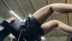 Curvy Bbw Fingers Fat Pussy to Orgasm Cumming Public Gym