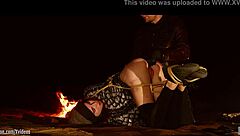 anal virgin brooke johnson bound in desert for rough ass training paddling