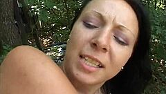 Nasty Amateurs Fuck Hard Outdoors in Forest Scene Four