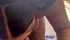 Pigtail Ebony Slut Sucks Monster Black Cock Sloppily