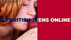 british redhead petite teen stretches tight cunt with huge dildo