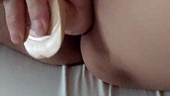 asian wife slut pounded hard with buttplug and toys
