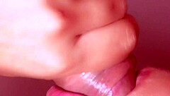 japanese babe's close-up facial cumshot builds to explosive oral climax