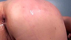 Maggie Green nastily sucks glass dildo after ass drilling