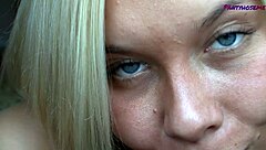 sexy amateur blonde lisa teases endlessly in sheer pantyhose and miniskirt