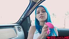 jewelz blu THRUSTS VIBRATOR deep in PUSSY to CUM publicly stifling MOANS