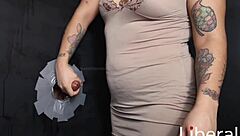 Talking about that tattooed girl's intense vaginal session with her curvy figure