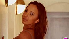 latina milf babe strips naked ass tits photoshoot tease