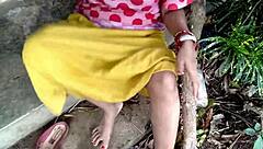 Horny babe fucked publicly outdoors at ranch with cumshot