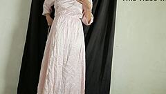 Indo Big Ass Babe Tries New Satin Dress In Viral Fuck