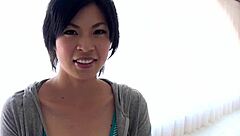 Oh god, Japanese big tits lady Saki Aoyama sucks cock outdoors moaning wet