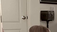 Big tits granny bends over for student's doggy toy fuck in lingerie