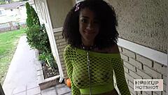 Horny Latina Ariana Aimes rides huge cock rough with squirting tits bouncing