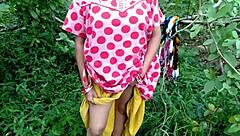 Horny babe fucked publicly outdoors at ranch with cumshot