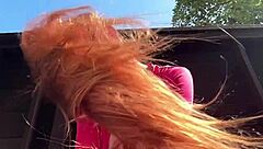 Italian Milf Artemisia's Long Hair Fetish Outdoor Tease